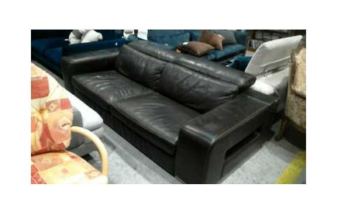 CANAPE CUIR 3 PLACES MARRON