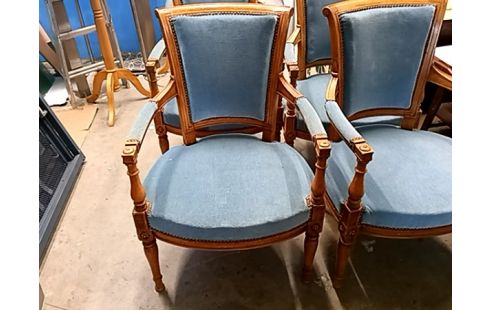 FAUTEUIL  LAAG X4 LOUIS XVI BLAUW