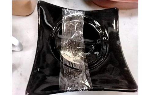 LOT ASSIETTE CARRÉ NOIRE