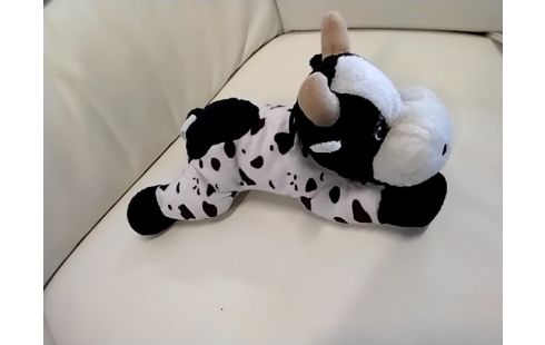 PELUCHE Vache allongée