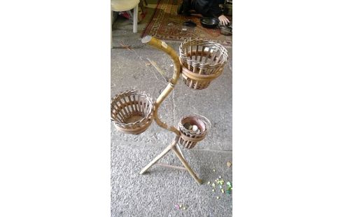 PORTE PLANTE BAMBOU VINTAGE