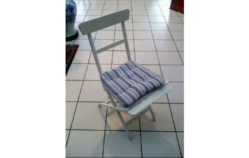 GARTENSTUHL HOLZ WEIß KLAPPBAR U. KISSEN