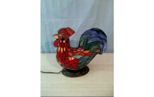 TISCHLAMPE HAHN TIFFANY-STIL BUNTGLAS