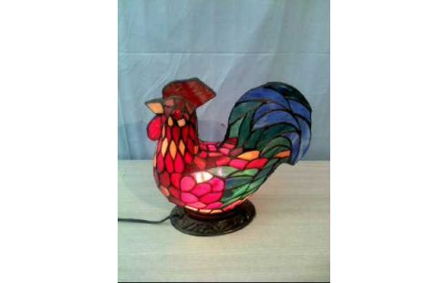 TISCHLAMPE HAHN TIFFANY-STIL BUNTGLAS