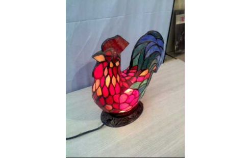 TISCHLAMPE HAHN TIFFANY-STIL BUNTGLAS