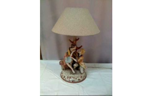 TISCHLAMPE KERAMIK 2-FIGUREN VINTAGE