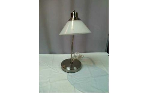 TISCHLAMPE SCHIRM WEIß SILBERFARBEN