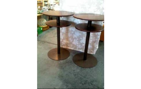 BISTROTISCH HOLZ & METALL RUND