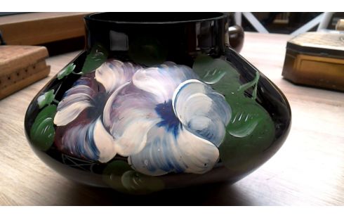 VASE NOIR GLACE FLEUR