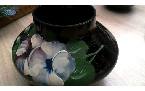 VASE NOIR GLACE FLEUR