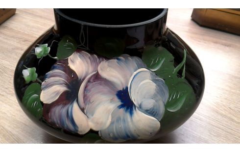 VASE NOIR GLACE FLEUR