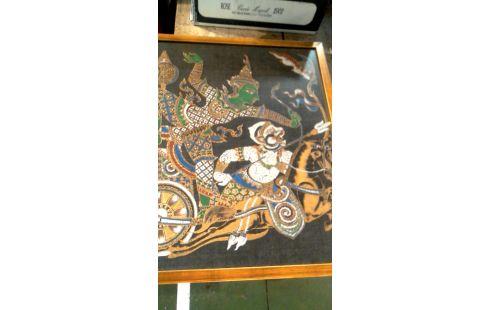 PINTURA SOBRE SEDA ORIENTAL HOMBRE SOBRE, , CABALLO