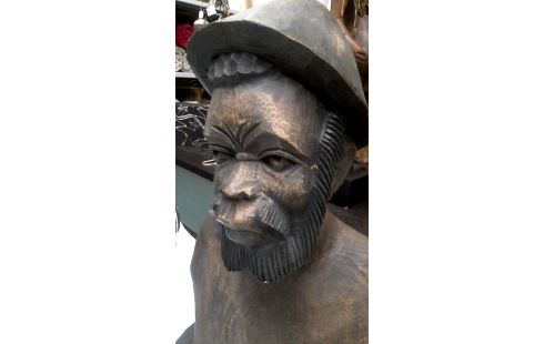 STATUE AFRICAIN, , BOIS GRAND MODELE