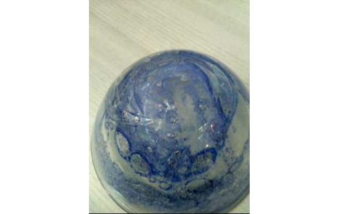 SCHALE GLAS BLAU HANDGEFERTIGT SIGN.