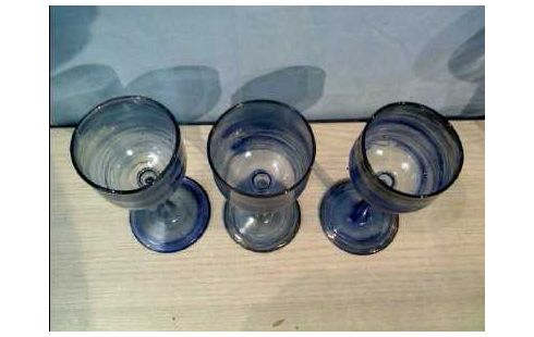 KELCHGLAS 3ER-SET HANDGEFERTIGT BLAU