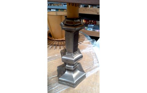 LAMPADAIRE ARGENTE HEXAGONAL BRUN