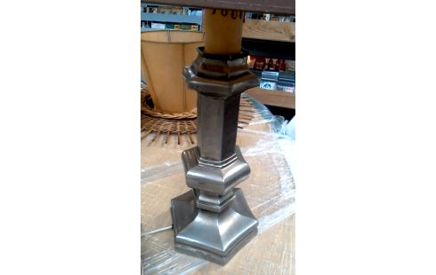 LAMPADAIRE ARGENTE HEXAGONAL BRUN