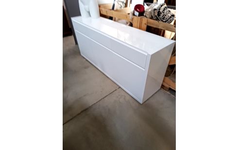 BAHUT BAS LAQUE BLANC