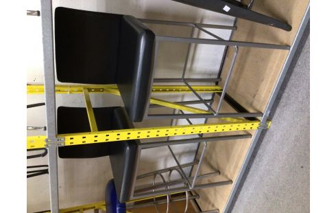 TABOURET MODERNE CUIR GRIS