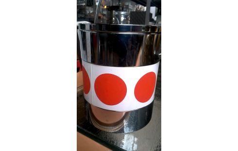 SEAU A GLACE VINTAGE CHROME BLANCHE ORANGE