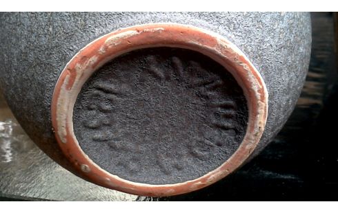 VASE VINTAGE BOMBE VERTE GRIS