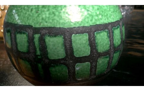 VASE VINTAGE BOMBE VERTE GRIS