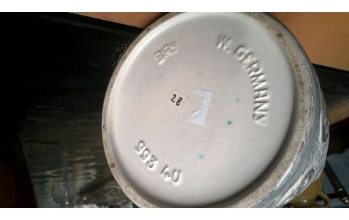 VASE VINTAGE BRUN GRIS BLANCHE