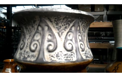 VASE VINTAGE BRUN GRIS BLANCHE