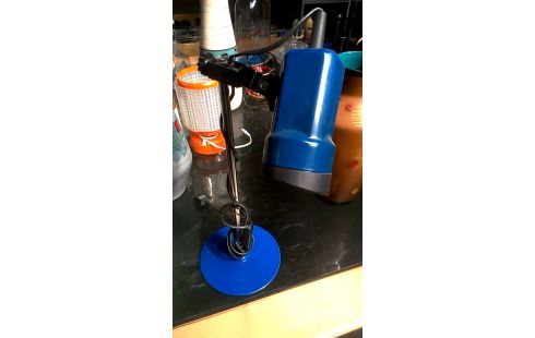 LAMPE DE BUREAU VINTAGE BLEUE CHROME