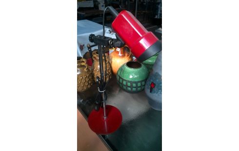 LAMPE DE BUREAU VINTAGE ROUGE CHROME