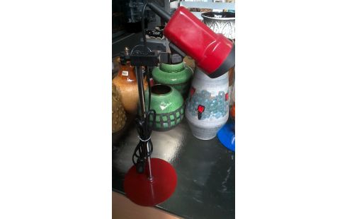 LAMPE DE BUREAU VINTAGE ROUGE CHROME