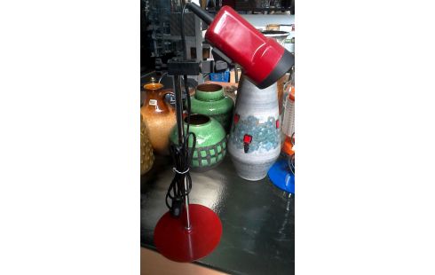 LAMPE DE BUREAU VINTAGE ROUGE CHROME