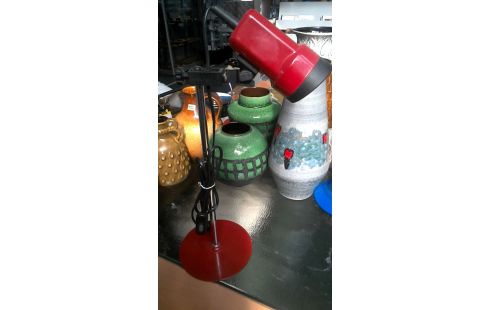 LAMPE DE BUREAU VINTAGE ROUGE CHROME
