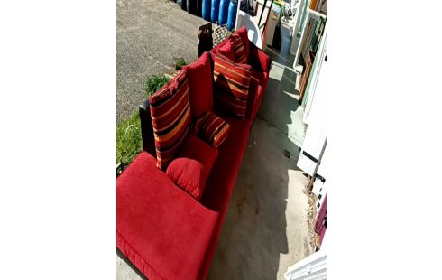 CANAPE D'ANGLE GM ROUGE ET CHOCO