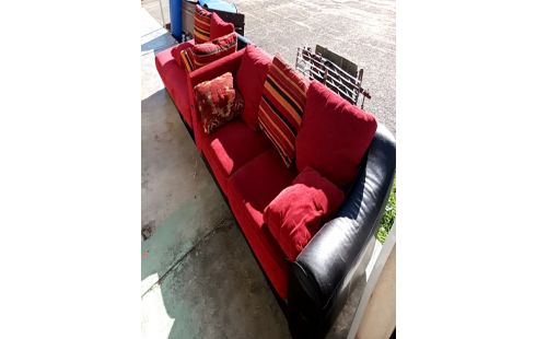 CANAPE D'ANGLE GM ROUGE ET CHOCO