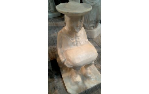 ESTATUA HOMBRE ASIENTO ALABASTRO ORIENTAL