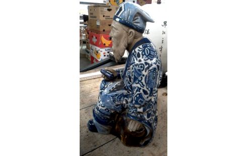 ESTATUA JAPONÉS AZUL