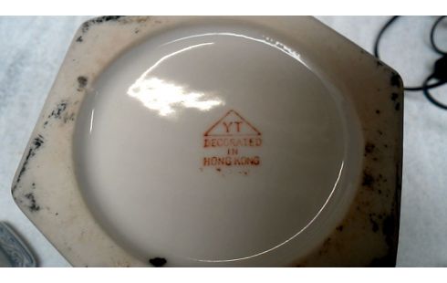 DECKELVASE WEISS BLAU