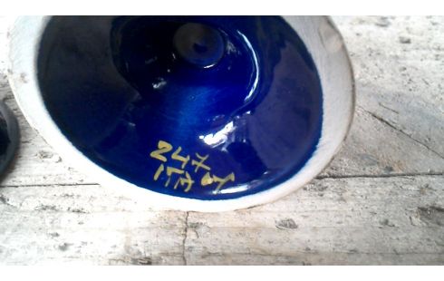 VASE COUVERT BLEUE VINTAGE