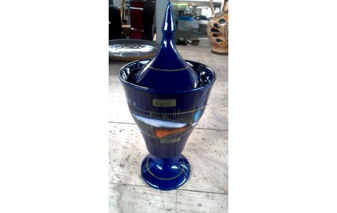 VASE COUVERT BLEUE VINTAGE