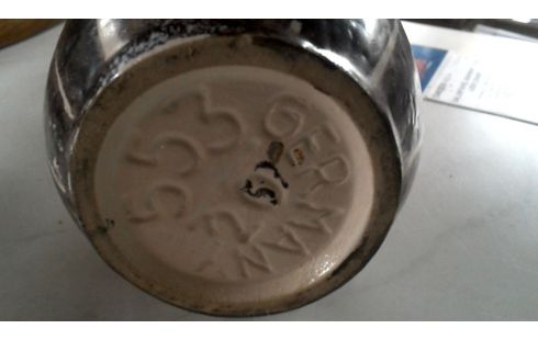 VASE BRUN BEIGE VINTAGE CERAMIQUE