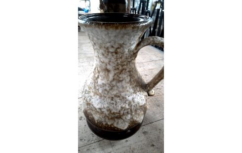 VASE BEIGE BRUN CERAMIQUE