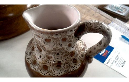 AMPHORE BRUN MET BLANCHE VINTAGE