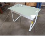 BUREAU 2 TIROIRS METAL VERRE