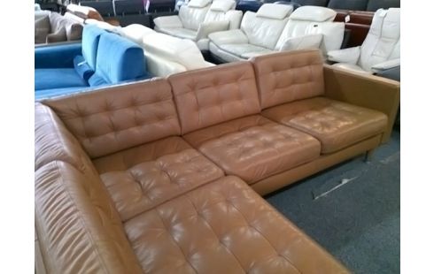 CANAPE D'ANGLE CUIR MARRON IKEA LANDSKRONA