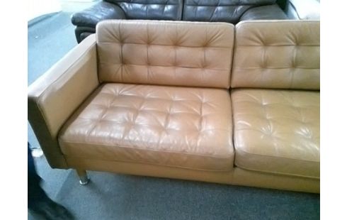 CANAPE D'ANGLE CUIR MARRON IKEA LANDSKRONA