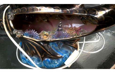 LAMPADAIRE VINTAGE, , POISSON PORCELAINE BRONZE COULEUR