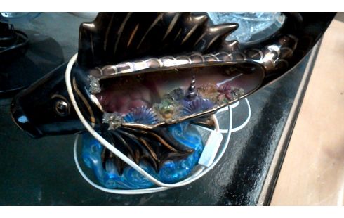 LAMPADAIRE VINTAGE, , POISSON PORCELAINE BRONZE COULEUR