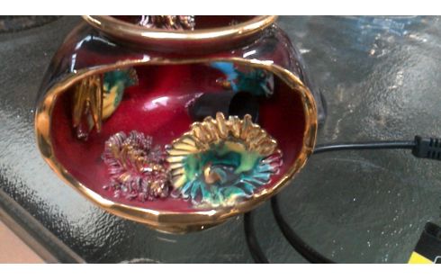 LAMPADAIRE VINTAGE ROUGE OR PORCELAINE