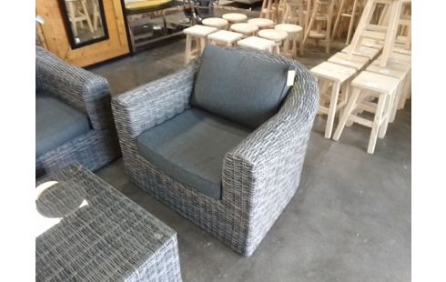 SALON DE JARDIN HESPERIDE BANQUETTE FAUTEUILS TABLE